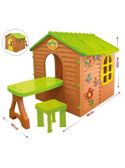 Дитячий будиночок зі столом і стільцем